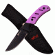 Mtech Fixed Blade, 8in, Stainless Steel Blade, Pink Rubberized Nylon Fiber Handle MT-20-71PK