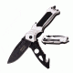 Mtech Folding Blade, 3.35in, Stainless Steel Blade, Silver Aluminum Handle MT-A914SL