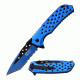 Mtech Folding Blade, 3.75in, Stainless Steel Blade, Blue Aluminum Handle MT-A931BL