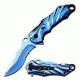 Mtech Folding Blade, 3.75in, Stainless Steel Blade, Blue Titanium-Coated G Stainless Steel Handle MT-A888BL
