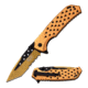 Mtech Folding Blade, 3.75in, Stainless Steel Blade, Gold Aluminum Handle MT-A931GD