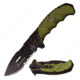 Mtech Folding Blade, 3.7in, Stainless Steel Blade, Double Injection Molded Green Handle M-A1053GN