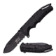 Mtech Folding Blade, 3.7in, Stainless Steel Blade, Solid Black Aluminum Handle MT-A862BK