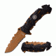 Mtech Folding Blade, 3.8in, Stainless Steel Blade, Nylon With Glass Fiber/Black W/Anodized Tan Liner Handle M-A1049BT