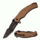 Mtech Folding Blade, 4in, 7CR17 Steel Blade, Tan Cnc Milled G10 Handle M-A1046TN