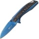 Mtech Framelock A/O Blue Folding Knife, 3.25" blue TiNi coated stainless blade, Blue TiNi finish stainless handle with black alumi, MT-A1133BL