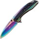 Mtech Framelock A/O Spectrum Folding Knife, 3.25" spectrum TiNi coated stainless blade, Spectrum TiNi finish stainless handle with black a, MT-A1133RB