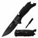 Mtech MT-1082BK Manual Folding Knife, 3.25in, 3CR13 Stainless Steel, Drop Point, Black Blade, Pakkawood Handle, Black, MT-1082BK