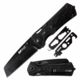 Mtech MT-1104BK Manual Folding Knife, 3.5in, 3CR13 Stainless Steel, Wharncliffe, Black Blade, Aluminum Handle, Black, MT-1104BK
