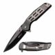 Mtech MT-A1019BK Spring Assisted Knife, 3.5in, 3CR13 Stainless Steel, Spear Point, Black/Satin Blade, Stainless Steel Handle, Black/Satin, MT-A1019BK