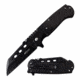 Mtech MT-A1020BK Spring Assisted Knife, 3.75in, 3CR13 Stainless Steel, Reverse Tanto, Black Blade, Stainless Steel/Pakkawood Handle, Black, MT-A1020BK