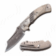 Mtech MT-A1021MR Spring Assisted Knife, 3.6in, 3CR13 Stainless Steel, Clip Point, Mirror Blade, Stainless Steel Handle, Mirrow, MT-A1021MR