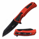 Mtech MT-A1039RD Spring Assisted Knife, 3.5in, 3CR13 Stainless Steel, Sheepsfoot Point, Black Blade, Aluminum Handle, Red/Black, MT-A1039RD