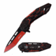Mtech MT-A1054RD Spring Assisted Knife, 3.5in, 3CR13 Stainless Steel, Tanto, Red/Black Blade, Aluminum Handle, Black/Red, MT-A1054RD