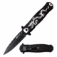 Mtech MT-A991DBK Spring Assisted Knife, 3.5in, 3CR13 Stainless Steel, Dagger, Black Blade, Aluminum Handle w/ Dragon Design, Black, MT-A991DBK