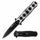 Mtech MT-A991MBK Spring Assisted Knife, 3.5in, 3CR13 Stainless Steel, Dagger, Black Blade, Aluminum Handle w/ Maple Leaf Design, Black/Aluminum, MT-A991MBK