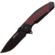 Mtech Stripe Framelock A/O Folding Knife, 3.5 black finish 3Cr13 stainless blade, Black and red anodized aluminum handle, MT-A1137BRD