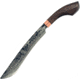 My Parang Golok 120 Machete Knife, 17.75in Overall, 11in Hammered Finish 5160 Carbon Steel Blade, Copper Bolster, Renewable Eco Wood Handle, Black Nylon Sheath, MYP GLK 120 S