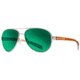 Native Eyewear Patroller Sunglasses,Chrome/Crystal Brown Frame,Green Reflex Lens,Polarized,175 397 529