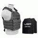 NcSTAR Plate Carrier Vest w/Two 10x12in Shooters Cut Hard PE Ballistic Panels, Urban Gray, BPCVPCV2924U-A