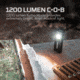 Nebo SLIM LED Flashlight, Lithium Ion, White/Red, 1200 Lumens, Black, NEB-WLT-1007