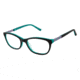 Nicole Miller Larkin Single Vision Prescription Eyeglasses - Frame Black/Teal, Size 50/16mm NMLARKIN01