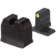 Night Fision Optics Ready Stealth Heckler &amp; Koch Night Sight Set, HK VP9 w/ DPP/509t/Acro, Yellow Front Ring, Blank Rear Sight, HAK-127-480-517-YGZX