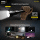 Nitecore MH40S Luminengin G9 LED Long Throw Rechargeable Flashlight, 21700, White, 1500 Lumens, Black, 6952506407347