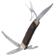 No Box Tools Multi-Tool Knife Brown, Satin finish 5Cr15MoV stainless clip and sheepsfoo, Brown wood handle, 01-0002