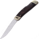 No Box Tools Utility Lockback Brown Folding Knife, 3 satin finish 5Cr15MoV stainless blade, Brown wood handle, 01-0005