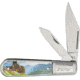 Novelty Cutlery Black Bear Barlow Folding Knife, Satin SS Clip And Pen Blades, Acrylic Handle, Black Bear Handle Artwork, K0012B BLACK BEAR