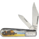 Novelty Cutlery Buffalo Barlow Folding Knife, Satin SS Clip And Pen Blades, Acrylic Handle, Buffalo Handle Artwork, K0012B BUFFALO