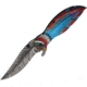 Novelty Cutlery Feather Linerlock A/O Folding Knife, 3.5 stainless blade, Aluminum handle, TR2799 /NV326 RED/ BLUE