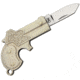 Novelty Cutlery Miniature Derringer Folding Knife,1in,Silver Handle NV269