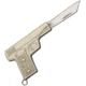 Novelty Cutlery Miniature Pistol Knife Folding Knife,1in,Silver Handle NV270