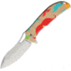 Novelty Cutlery Mustache Linerlock A/O Folding Knife, 3.5 satin finish stainless blade, Tan synthetic handle, NV328 / TR5154