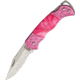Novelty Cutlery Pink Lockback Folding Knife, Pink, Pink aluminum handle with pink synthetic onlay, NV325