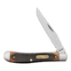 Old Timer Gunstock Trapper Lockblade Folding Pocket Knife, 3.1in, SS Clip Point Blade, Brown Sawcut Handle, 1179228