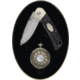 Old Timer 3in Folding Knife &amp; Pocket Watch Combo, 3in, Stainless Steel Satin Blade, Grey Laminate Wood Handle, 1227062