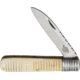 OldForge Barlow Grooved Bone Folding Knife,3.125in,Stainless Steel,Standard Edge,Wharncliffe,White,Bone Handle OF016