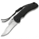 Ontario Knife JPT-3R Folding Knife, Drop Point, Black, Round Hole, Black Blade, Plain OK8904