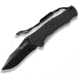 Ontario Knife JPT-3S Folding Knife, Drop Point, Black, Square Hole, Black Blade, Plain OK8906