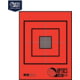 OP Exclusive - EZ2C Targets Self-Adhesive Mini 3.5in Square Bullseye on 4.25x5.5in Red and Black Ink, Tear-Off Pad of 15, Red, EZ2CM02R