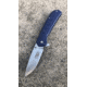 OpticsPlanet Exclusive OpticsPlanet Spring Assisted Folding Knife, 7.5in Overall, Blue Handle, Silver Steel Blade, OP-A094