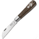 OTTER-Messer Small Anchor Folder Smoked Oak Folding Knife, 2.75in Carbon Steel Blade, Smoked Oak Handle, SS Bolster, Inlay Shield, Smoked, 171 M L