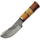 Pakistan 10.13In Fixed Blade Knife, 10.13in Overall, 5.25in Hammered Finish Carbon Steel Blade, Rosewood Handle, SS Bolster, Brown Leather Belt Sheath, 203365