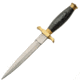 Pakistan 10.5In Commando Fixed Blade Knife, Commando, 10.5in Overall, 5.75in Satin SS Dagger Blade, Gray Smooth Pakkawood Handle, Brass Guard And Pommel, Brown Leather Belt Sheath, gray, 203105-BK
