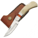 Pakistan 8001 Single Bolster Lockback Pocket Knife, 4in closed, 3in Satin SS Drop Point, White smooth bone, DH-8001