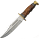 Pakistan Bowie Wood Handle Knife, 6.25 satin finish stainless clip point blade, Walnut and black pakkawood finger grooved handle, 203412-WD