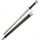 Pakistan Cross Pommel Medieval Sword Fixed Blade Knife, 32in, Black Handle PA901140